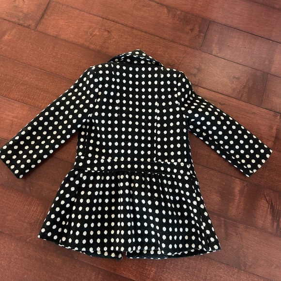 Black and white polkadot pea coat - Picture 4 of 5